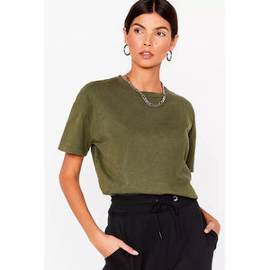 TOP OVERSIZE VERT OLIVE T-SHIRTS FEMME FEMMES LOGO PERSONNALISÉ T-SHIRTS - Product Image 2