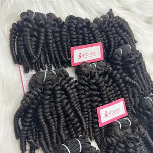 Tissage en lot naturel crépu bouclé # 1B, couleur naturelle, Extensions de cheveux pour femmes noires - Product Image 4