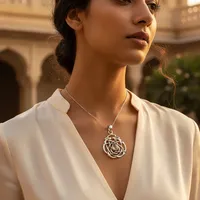 925 Silber Damen Christlicher Religiöser Schmuck Handgefertigter Versilberter Keltischer Knoten Anhänger Roségold Bernstein Edelstein Charm