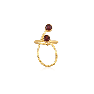 Anillo Ajustable de Granate de Mozambique, Piedra Preciosa Natural, Plata de Ley 925 Chapada en Oro, Anillos de Boda Boho, Regalos Casuales y de Boda - Product Image 1