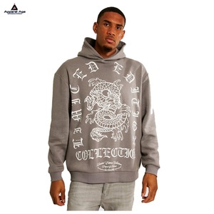 Venta caliente por encargo multicolor en blanco negro pulóver bordado 3D Puff impresión hombres sudaderas con capucha suéteres hombres Sudadera con capucha - Product Image 4