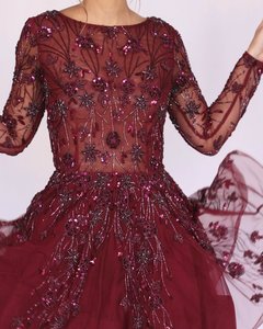 Vestido de fiesta de diseño moderno elegante real con cuentas sin mangas negro - Product Image 2