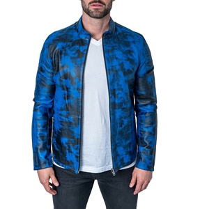 แจ็คเก็ตหนังผู้ชายสไตล์วินเทจ  คอตั้ง  กระเป๋าซิป  มีหลายสีให้เลือก - Product Image 1