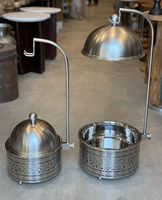 Chauffe-plat rond de luxe en argent Design moderne chauffe-plat marmite Sakhan fabriqué en acier inoxydable métal pour buffet