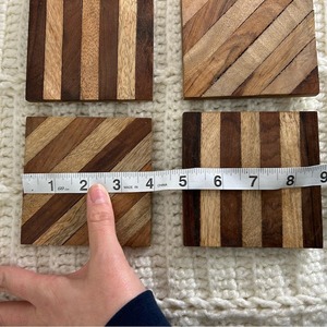 Posavasos de madera ecológicos con alfombrilla de tamaño de logotipo personalizado al por mayor para bebidas, café, té, cocina, posavasos de madera - Product Image 3
