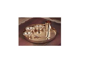 Ensemble de thali de haute qualité en cuivre et acier inoxydable bronze pour le service de la vaisselle hôtel design classique à prix de gros de l'Inde - Product Image 6