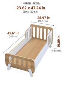 เตียงนอนเด็กแบบมอนเตสซอรี่ โครงไม้ทันสมัยสำหรับเด็ก (60x120 ซม.) (23.6 × 47.2) - Product Image 2