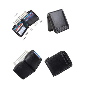 Sang Trọng Người Đàn Ông Của Chính Hãng Ví Da Ngắn Gấp Kinh Doanh Chủ Thẻ Phong Cách Quý Ông Của Phụ Kiện Mở Đóng Cửa Loại Nylon Lót - Product Image 1