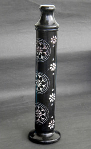 Eco-Friendly Natural Soapstone Incense Holder & Burner Traditional Design <b>Round</b> Tabletop for Diwali <b>Black</b> Stone Carving - Product Image 4