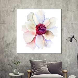 งานศิลปะบนผ้าใบพิมพ์ลาย - ดีไซน์ลายดอกไม้สีขาวหรูหรา แบบนามธรรม ห่อหุ้มอย่างดี - Product Image 1