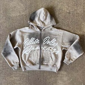 Logo personnalisé Lavage à l'acide Coton Broderie Survêtement Respirant Streetwear Confortable Fit Taille Élastique Hiver OEM Supply Sets - Product Image 2