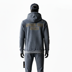 Conjuntos de Chándales Desgastados de 400 Gsm, Conjuntos Deportivos Vintage Personalizados, Conjuntos Deportivos con Lavado Ácido, Pantalones Deportivos y Sudadera con Capucha para Hombre - Product Image 4