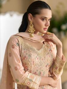 Look Élégant Collection Premium Excellente Qualité Georgette Véritable Avec Paillettes Costume De Travail Femme Fabricant De Mode - Product Image 6