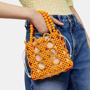 Sac à main de luxe vintage pour femmes fermeture de couverture perlée à la main avec sac à main perlé à la main sac transparent pour une utilisation à la plage - Product Image 1