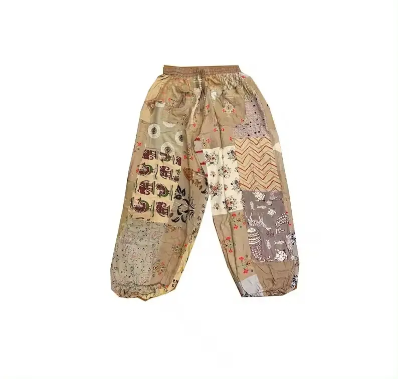 Bohemian Assorted Patchwork Harem Pants with Pockets All Season Wholesale Womens Summer Pants Festival Pants ladies clothes