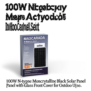 แผงโซลาร์เซลล์แบบโมโนคริสตัลไลน์สีดำชนิด N ขนาด 100 วัตต์ พร้อมฝาครอบกระจกด้านหน้าสำหรับใช้งานกลางแจ้ง - Product Image 2