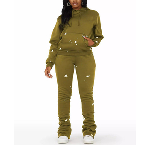 Ensemble de survêtement pour femmes, jogging, vêtements de détente, doux, confortable, respirant, pour les voyages, la maison, le sport décontracté - Product Image 3