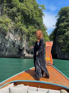 Calidad Superior Sexy mano Tie Dye rayón playa cubierta Kimono largo rojo verano Kimono cintura Natural sólido sostenible lavable - Product Image 3