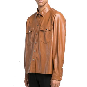 Camisas de Cuero para Hombre de Manga Larga con Diseño Moderno, Buena Calidad, Servicio OEM, Impermeables - Product Image 2