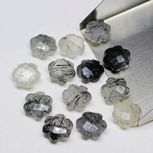 Piedra Preciosa de Rutilo Negro Tallada a Mano en Forma de Flor, Cristal Natural de 10 mm para la Fabricación de Joyas, 2, 3, 4, 5 Piezas - Product Image 3