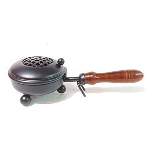 Brûleur d'encens artisanal indien parfum naturel bois métal vaisselle noir enduit Pastille brûleur poignée intérieur décoratif - Product Image 6