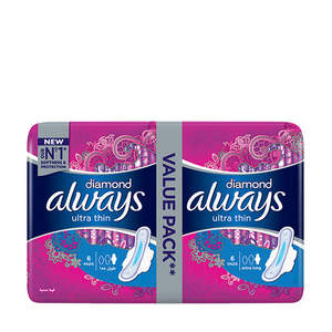 Always Diamond Ultra Thin Toallas Sanitarias XL 6 Unidades - Product Image 1
