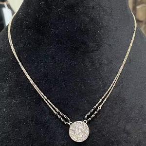 Collier en or massif 14k 18k avec diamant naturel taille brillant certifié par un tiers pour femme, élégant pendentif chaîne pour usage quotidien - Product Image 1