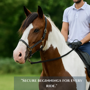 Customized <b>Horse</b> Halter with Solid <b>Brass</b> Fittings | Premium Wholesale Leather Halter for <b>Horse</b> Riding and Training Use - Product Image 5