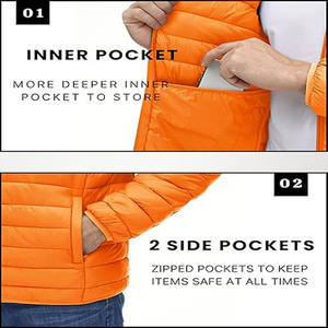 Vestes matelassées à capuche en toile personnalisées avec fermeture éclair pour hommes, imperméables et respirantes pour l'hiver, téléchargées par Dress Sports - Product Image 3
