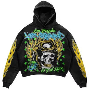 เสื้อฮู้ดผู้ชายโอเวอร์ไซซ์ผ้าคอตตอนปักลายสไตล์สตรีทสำหรับฤดูหนาวขนแกะและ100% ขนาด460กรัมออกแบบได้ตามต้องการ - Product Image 5