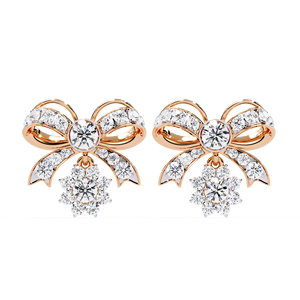 Pendientes de corte brillante redondos certificados IGI con diamantes CVD cultivados en laboratorio de oro fino 10K 14K 18k con forma de lazo para fiesta de boda clásica - Product Image 1