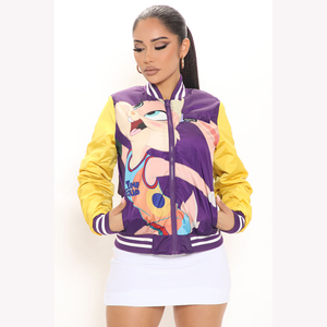 Chaqueta Varsity de Alta Calidad para Mujer, Estilo Béisbol, Manga Larga, Logotipo Personalizado, Proveedor Mayorista - Product Image 6