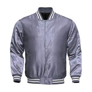 Custom Coated Satin Varsity <b>Jackets</b> | Wholesale Embroidered Front Windproof Breathable Streetwear Bomber <b>Jackets</b> OEM Supplier - Product Image 5