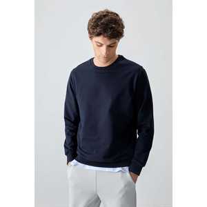 Sudadera Azul Marino 100% Algodón para Hombre, Textura Suave, Estilo Básico, Corte Estándar-88363 - Product Image 3