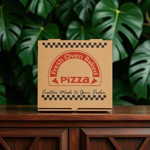 Hot Trending Pizza Carton Box Strong Kraft Pizza Box Embalaje para entrega y comida callejera - Product Image 5