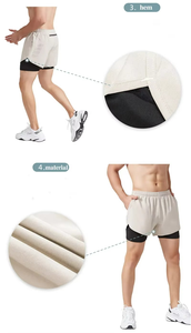 Wholesale Men Sports Custom Logo Summer New Basketball Double <b>Layer</b> Comfort Quick-Drying Loose Men Fitness Training Shorts - Product Image 3