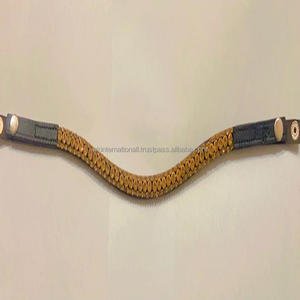 Bande de luxe à 3 rangées de cristaux dorés, strass bling-bling en cuir, motif cheval noir, disponible sur mesure - Product Image 4