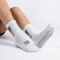 Chaussettes de sport unisexes pour le football, avec grip, semelle en tissu éponge épaisse, motif à pois, logo personnalisé, matière Coolmax, écologiques, respirantes, silicone