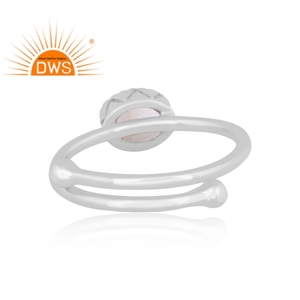 Anillo apilable de piedras preciosas de luna de arco iris Natural de plata de ley fina superventas, fabricante de joyería personalizada - Product Image 2