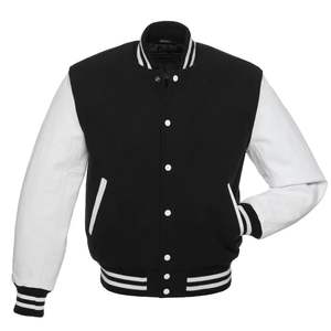 Chaqueta Universitaria Personalizada para Hombre, Cuerpo de Lana, Mangas de Cuero con Parches Bordados de Chenilla, Chaqueta Universitaria de Béisbol con Letras Bordadas - Product Image 3
