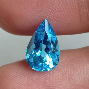 ลูกแพร์รูปไข่เจียระไนแบบธรรมชาติคุณภาพสูงตัดสีฟ้าบุษราคัมอัญมณีหลวมสำหรับทำเครื่องประดับส่งตรงจากสวิตเซอร์แลนด์ - Product Image 3