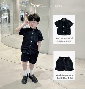 Haute qualité 2 pièces col rond Denim jean ensemble 100% coton manches longues courtes nouveauté bébé garçons Streetwear pour 1-7 ans - Product Image 5