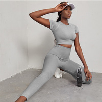 Vêtements de sport pour femmes grande taille Gym Fitness Active Wear Leggings à taille haute 4 pièces Ensemble de yoga sans couture