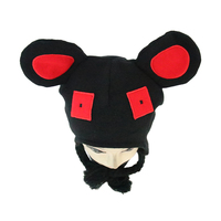 Nuevo Diseño Personalizado, Gorro de Punto Acrílico 100% para Adultos Unisex, Cálido para Invierno, con Bordado 3D de Ratón de Dibujos Animados