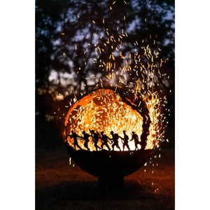 Compact space saving metal <b>fire</b> <b>pit</b> with folding legs and carry handle for easy transport to camping and picnic sites - Product Image 6