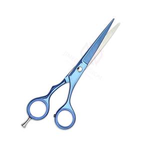 Ciseaux à cheveux en argent de qualité supérieure, en acier métallique durable avec revêtement bleu pour le salon et le coiffage à domicile - Product Image 2