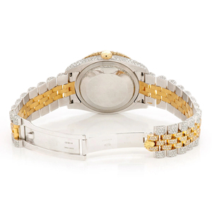 Montre à quartz avec cadran octogonal, aspect diamant, moissanite glacée - Product Image 5