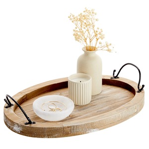 Plateau en métal fabriqué à la main avec finition contemporaine conçu pour les paramètres de table de décoration intérieure ou les cadeaux en toute saison - Product Image 1