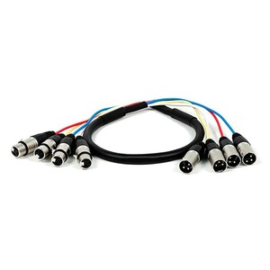 Câble multipaire XLR 4 canaux, connecteur mâle <span class=keywords><strong>vers</strong></span> 4 microphones femelles - Product Image 2
