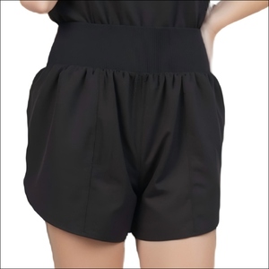 Shorts de course taille haute pour femmes de qualité supérieure Logo personnalisé Shorts d'entraînement de gymnastique athlétique avec tissu respirant et ceinture élastique - Product Image 3